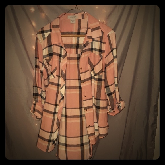Passport Tops - A passport flannel long sleeve Passport Tops - A passport flannel long sleeve